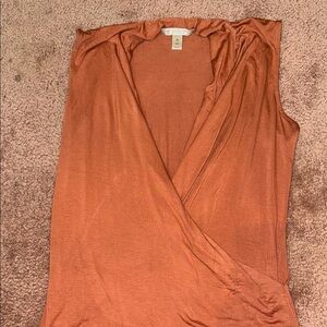 Banana Republic Rust Sleeveless Wrap Blouse
